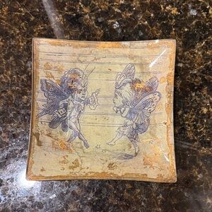 Vintage Antique Revelry Square Dish for Hazelnut New Orleans Carnival